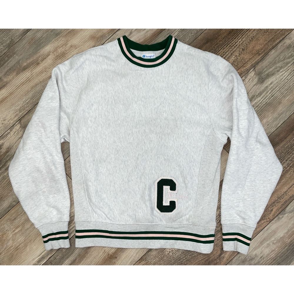 Champion Premium Reverse Weave Sweatshirt Mens Small Varsity Crew Neck Pulover